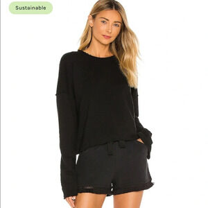 $145 Alala Stance Pullover in Black Small Revolve - Cropped French Terry Sweater